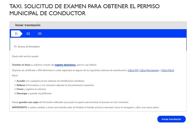 examen cartilla taxi Madrid